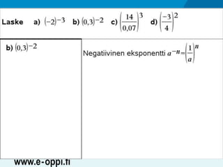 MAA1 / Potenssi / neg. luvut ja desim.luvut