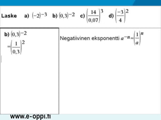MAA1 / Potenssi / neg. luvut ja desim.luvut