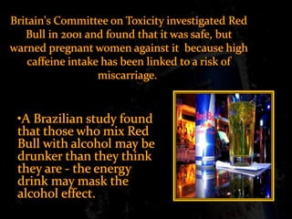 Enegry drink hazards