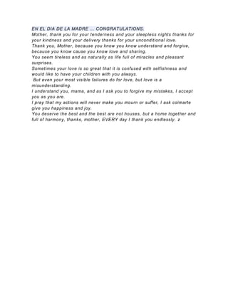 En el dia de la madre