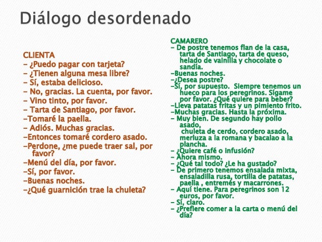 Resultado de imagen de vocabulario del restaurante ele