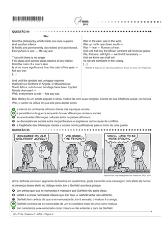 OLQKDV HVFULWDV VHUi FRQVLGHUDGD ³LQVX¿FLHQWH´ H UHFHEHUi QRWD ]HUR
 ‡    $ UHGDomR TXH IXJLU DR WHPD RX TXH QmR DWHQGHU DR WLSR GLVVHUWDWLYRDUJXPHQWDWLYR receberá nota zero.
 ‡    $ UHGDomR TXH DSUHVHQWDU FySLD GRV WH[WRV GD 3URSRVWD GH 5HGDomR RX GR DGHUQR GH 4XHVW}HV WHUi R
      número de linhas copiadas desconsiderado para efeito de correção.

LC - 2º dia | Caderno 7 - AZUL - Página 1
 