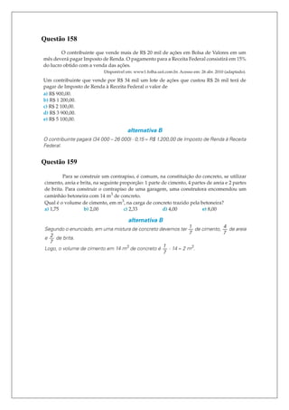 Questão 158
Questão 159