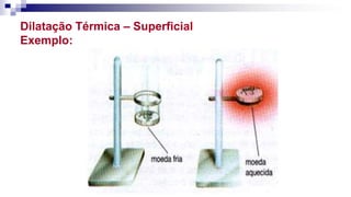 Dilatação Térmica – Superficial
Exemplo:
 