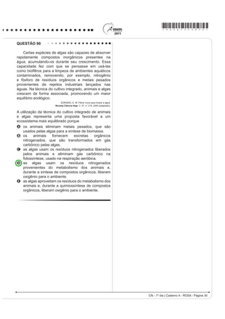 federação invalidavam o uso do conceito de aliança
O texto defende que a consolidação de uma determinada
memória sobre a Proclamação da República no Brasil                                               entre estados para este período.
teve, na Revolução de 1930, um de seus momentos
                                                                                              C As disputas políticas do período contradiziam a
mais importantes. Os defensores da Revolução de
1930 procuraram construir uma visão negativa para os                                             suposta estabilidade da aliança entre mineiros
eventos de 1889, porque esta era uma maneira de
                                                                                                 e paulistas.
A valorizar as propostas políticas democráticas e
    liberais vitoriosas.                                                                      D A centralização do poder no executivo federal
B UHVJDWDU VLPEROLFDPHQWH DV ¿JXUDV SROtWLFDV OLJDGDV
    à Monarquia.                                                                                 impedia a formação de uma aliança duradoura entre
C criticar a política educacional adotada durante a                                              as oligarquias.
    República Velha.
D legitimar a ordem política inaugurada com a chegada                                         E $ GLYHUVL¿FDomR GD SURGXomR H D SUHRFXSDomR
    desse grupo ao poder.
E destacar a ampla participação popular obtida no                                                FRP R PHUFDGR LQWHUQR XQL¿FDYDP RV LQWHUHVVHV
    processo da Proclamação.                                                                     das oligarquias.
 CH - 1º dia | Caderno 4 - ROSA - Página 7
 