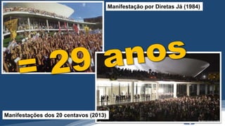 /vinistoria
Manifestações dos 20 centavos (2013)
Manifestação por Diretas Já (1984)
 