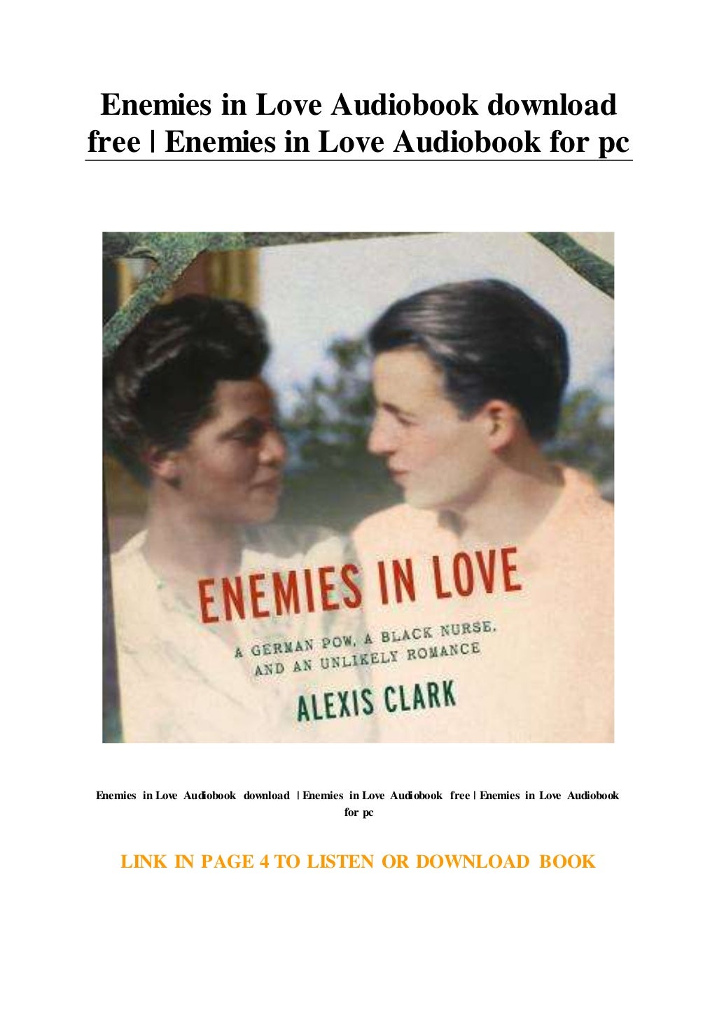 Enemies in Love Audiobook download free  Enemies in Love Audiobook f…