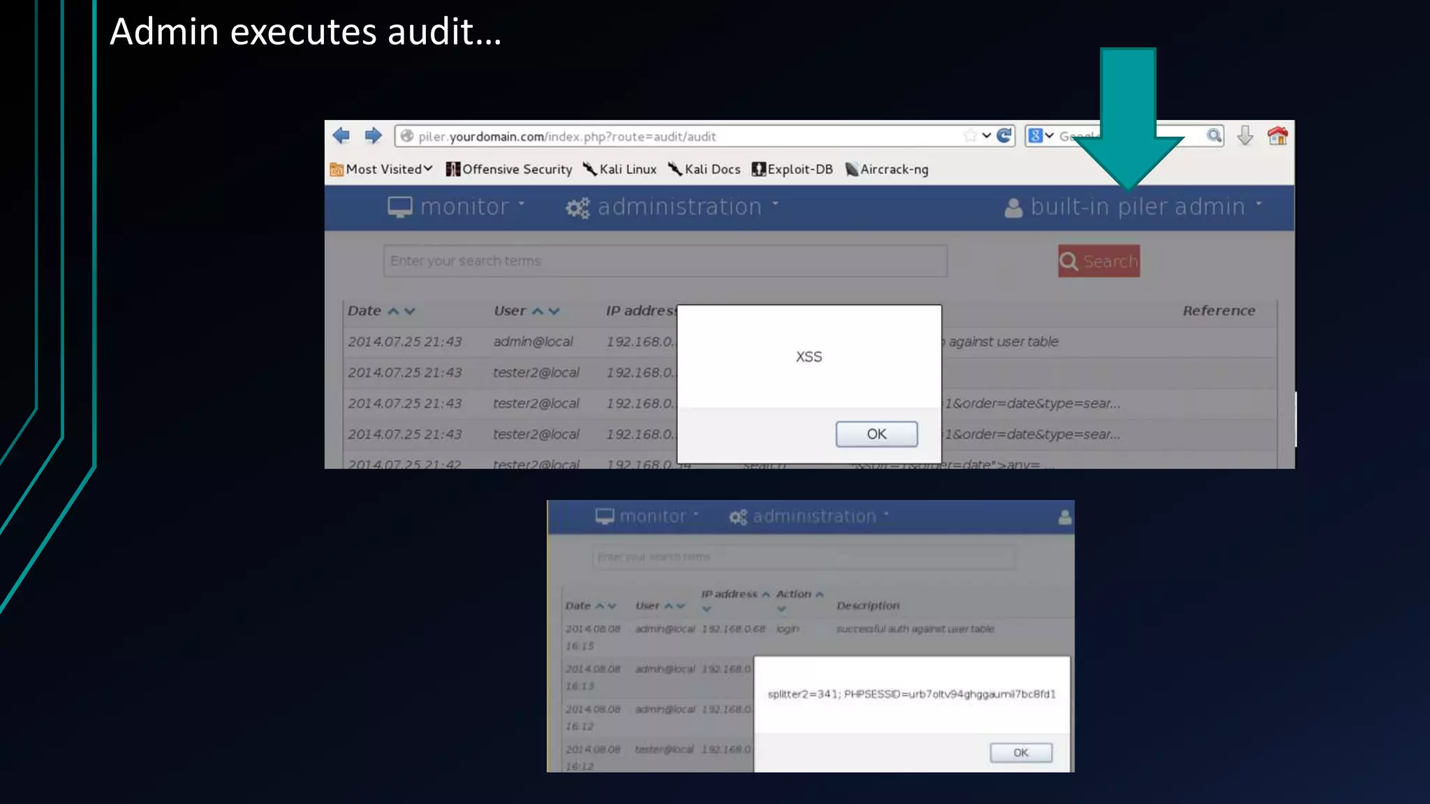 Admin executes audit…
 