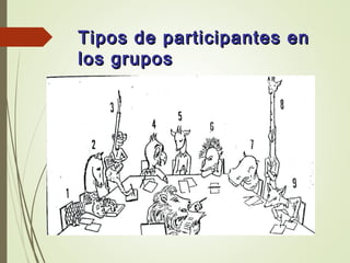 Tipos de participantes enTipos de participantes en
los gruposlos grupos
 