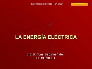 LA ENERGÍA ELÉCTRICA I.E.S. “Las Sabinas” de  EL BONILLO La energía eléctrica – 3º ESO Copyright FMM2005 © Todos los derechos reservados 