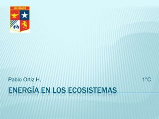 Pablo Ortiz H.               1°C

ENERGÍA EN LOS ECOSISTEMAS
 