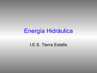 Energía Hidráulica
I.E.S. Tierra Estella

 
