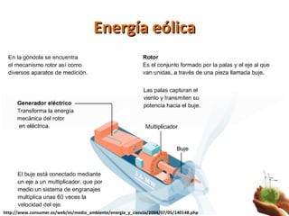 Energía eólica http://www.consumer.es/web/es/medio_ambiente/energia_y_ciencia/2004/07/05/140148.php 