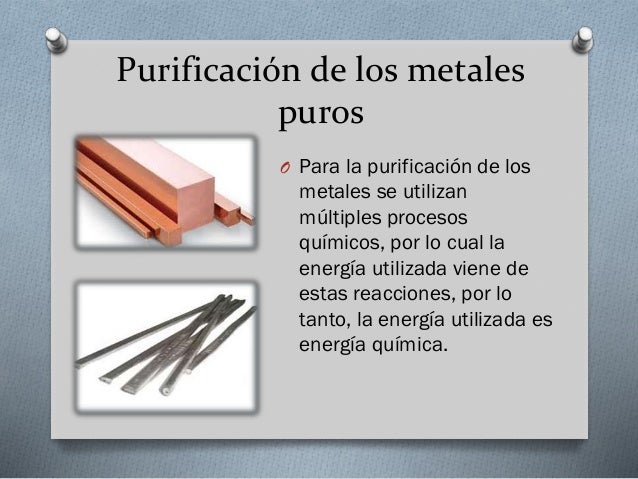Energías ocupadas para la extracción y aleación de cobre