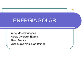 Energía solar 3º ESO