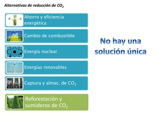 Alternativas de reducción de CO2 
Reforestación y sumideros de CO2  