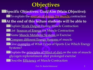 Energetics of muscle contraction | PPT