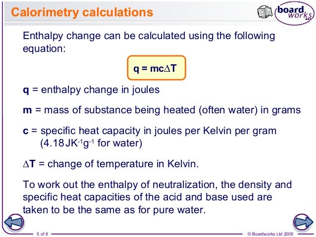 calorimetry equation