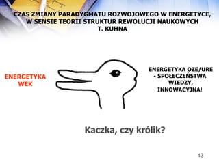 Kaczka, czy królik? CZAS ZMIANY PARADYGMATU ROZWOJOWEGO W ENERGETYCE, W SENSIE TEORII STRUKTUR REWOLUCJI NAUKOWYCH T. KUHNA ENERGETYKA WEK ENERGETYKA OZE/URE - SPOŁECZEŃSTWA  WIEDZY, INNOWACYJNA!   