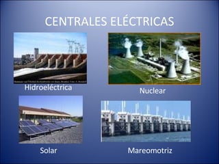 CENTRALES ELÉCTRICAS Hidroeléctrica Nuclear Solar Mareomotriz