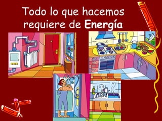 Todo lo que hacemos
requiere de Energía
 
