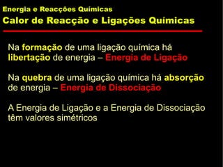 Energia e Reaccoes Quimicas