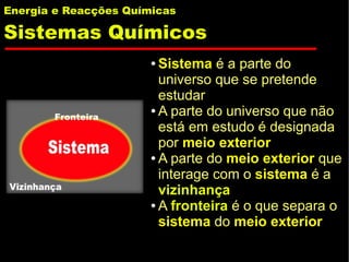 Energia e Reaccoes Quimicas