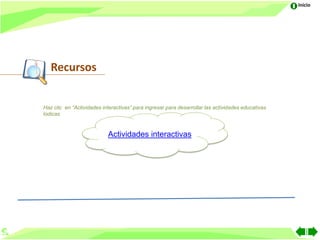 Inicio




   Recursos


Haz clic en “Actividades interactivas” para ingresar para desarrollar las actividades educativas
lúdicas


                           Actividades interactivas
 