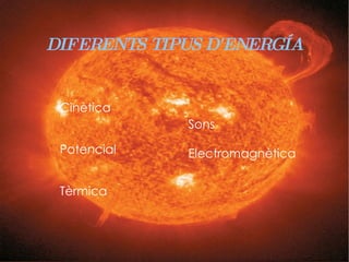 DIFERENTS TIPUS D'ENERGÍA Cinètica  
