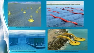 Ambiente, Energia e Sociedade. 7
Fonte: http://pelanatureza.pt/ Fonte: http://2.bp.blogspot.com/
Fonte: http://boasnoticias.pt/img/waveroller.jpg Fonte: http://planetasustentavel.abril.com.br/
Pelamis
 