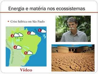  Crise hídrica em São Paulo
Energia e matéria nos ecossistemas
Vídeo
 