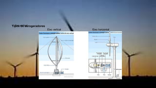 Tipos de aerogeradores• Eixo vertical
 