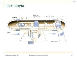 Tecnologia




Rúben Oliveira-Freitas, 2007   Energia Eólica: um recurso renovável   20
 