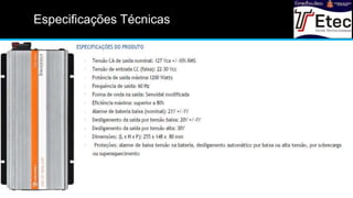 Especificações Técnicas
 