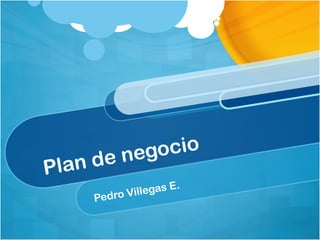 Plan de negocio
Pedro Villegas E.
 