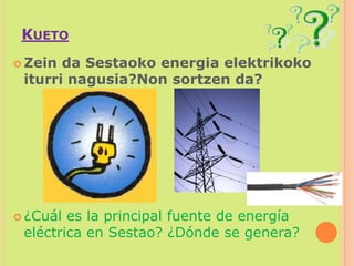 KuetoZein da Sestaoko energia elektrikoko iturri nagusia?Non sortzen da?¿Cuál es la principal fuente de energía eléctrica en Sestao? ¿Dónde se genera?