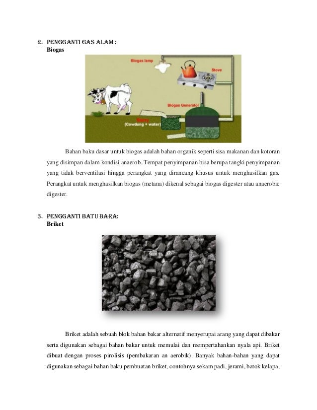 Contoh Energi Alternatif Pengganti Bahan Bakar Minyak Bumi 