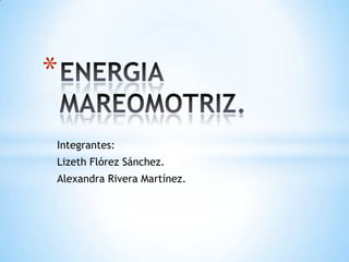 *
Integrantes:
Lizeth Flórez Sánchez.

Alexandra Rivera Martínez.

 
