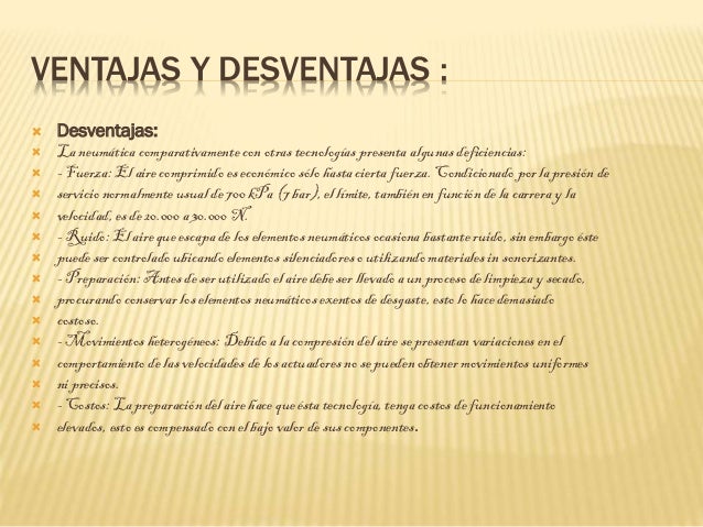 Ventajas y desventajas de la neumática y electroneumática