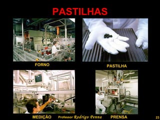 PASTILHAS Professor  Rodrigo Penna FORNO PASTILHA MEDIÇÃO PRENSA 