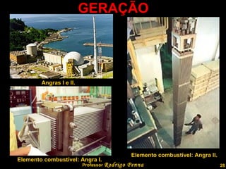 GERAÇÃO Professor  Rodrigo Penna Angras I e II. Elemento combustível: Angra I. Elemento combustível: Angra II. 