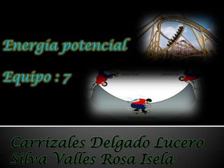 Energía potencial Equipo : 7 Carrizales Delgado Lucero Silva Valles Rosa Isela 