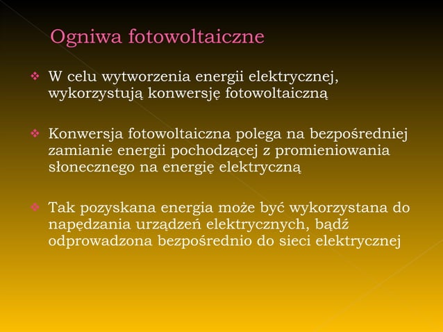 Energia słoneczna i jej wykorzystanie w gospodarstwie domowym | PPT