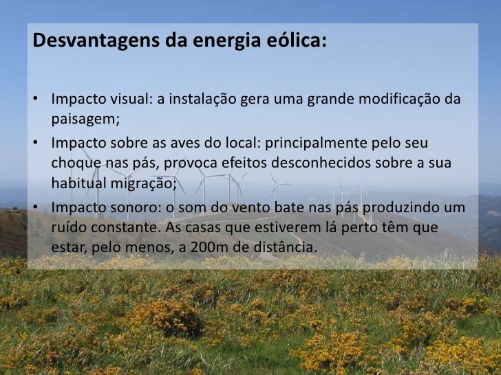 Vantagens E Desvantagens Da Energia Eólica Brainly