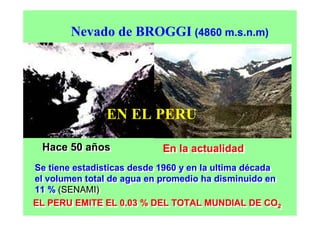 Nevado de BROGGI (4860 m.s.n.m)
Hace 50 años
Hace 50 años En la actualidad
En la actualidad
Se tiene estadisticas desde 19...