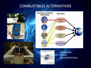 COMBUSTIBLES ALTERNATIVOS




                   HIDROGENO
                   BIOGAS
                   BIOCOMBUSTIBLES
 