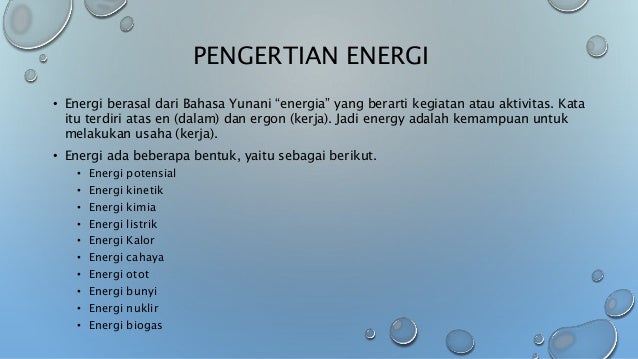 Energi Dalam Sistem Kehidupan