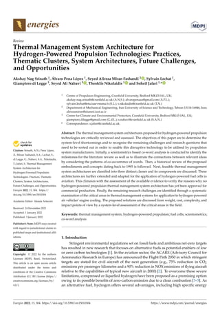 Thermal management hydrogen powered aircraft | PDF
