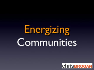Energizing Communities Energizing 