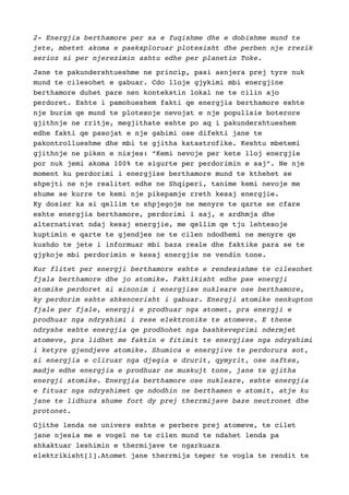 Energjia dhe llojet e saj alternative. Energjia berthamore. | PDF